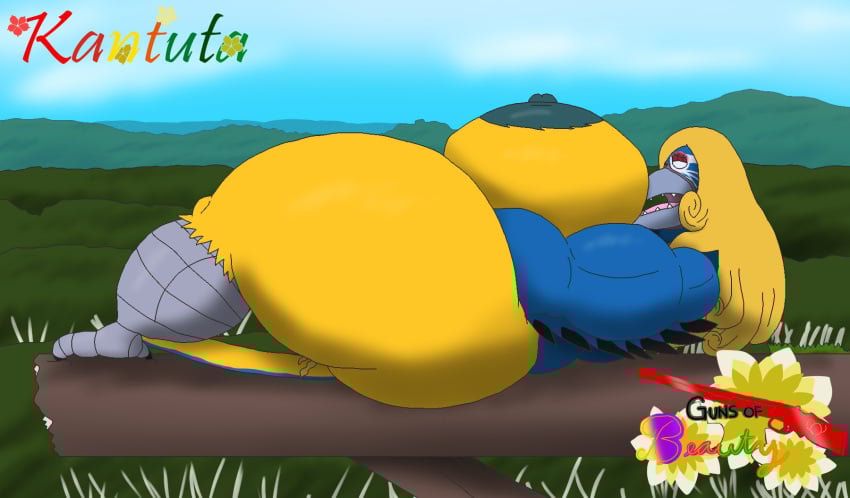 alythewolfcat anthro ara_(genus) ass avian big_breasts big_butt bird blue-throated_macaw bodily_fluids breasts clothing curled_hair female forest genital_fluids hair hi_res huge_breasts huge_butt huge_hips huge_thighs kantuta legwear macaw magazine_page masturbation muscular muscular_female neotropical_parrot non-mammal_breasts overweight overweight_anthro overweight_female parrot pinup plant pose rainforest solo thick_thighs tree true_parrot vaginal_fluids wide_hips