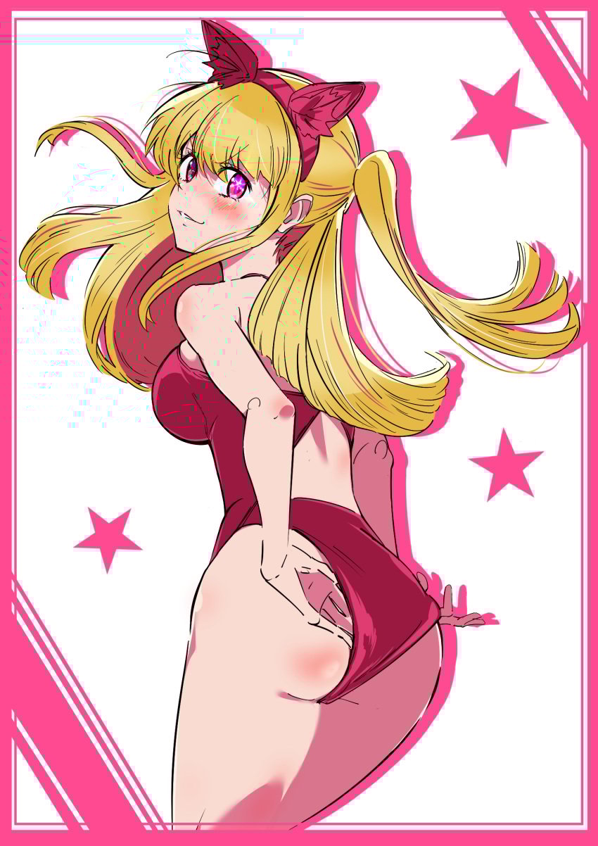 1girls bare_arms bare_hands bare_hips bare_legs bare_shoulders bare_skin bare_thighs bikini blonde_eyebrows blonde_female blonde_hair blonde_hair blonde_hair_female blush blush_face blushing_at_viewer blushing_female busty busty_female busty_girl busty_teen closed_mouth_smile coriponz curvaceous curvaceous_body curvaceous_female curvaceous_figure curvaceous_hips curvaceous_teen curvy curvy_ass curvy_body curvy_female curvy_figure curvy_hips curvy_teen exposed_arms exposed_hips exposed_legs exposed_shoulders exposed_skin exposed_thighs female high_school_student hoshino_ruby idol looking_back looking_back_at_viewer one-piece_swimsuit oshi_no_ko pink_bikini pink_eyes pink_eyes_female pink_one-piece_swimsuit pink_swimsuit pink_swimwear ponytail school_girl side_ponytail smile smiley_face smiling smiling_at_viewer smirk star-shaped_pupils star_eyes swimsuit swimwear teen_girl teenage_girl teenage_tits teenager yellow_eyebrows yellow_hair yellow_hair_female young_female young_woman