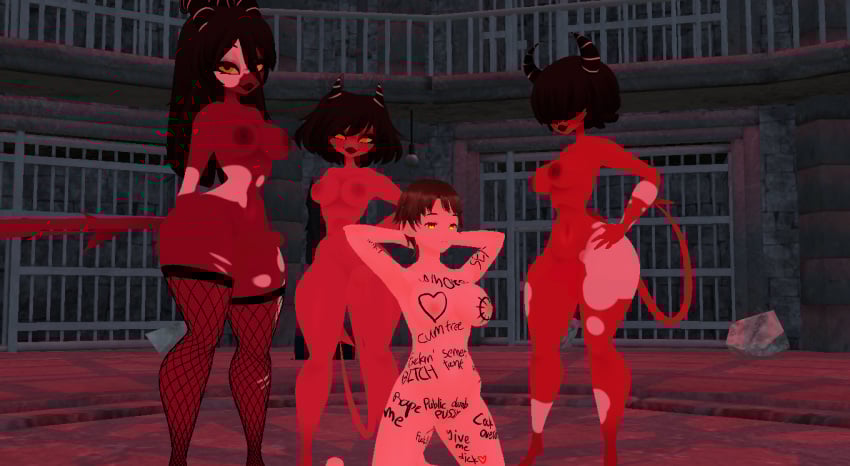 helluva_boss imps noravrmx vroid writing_on_body