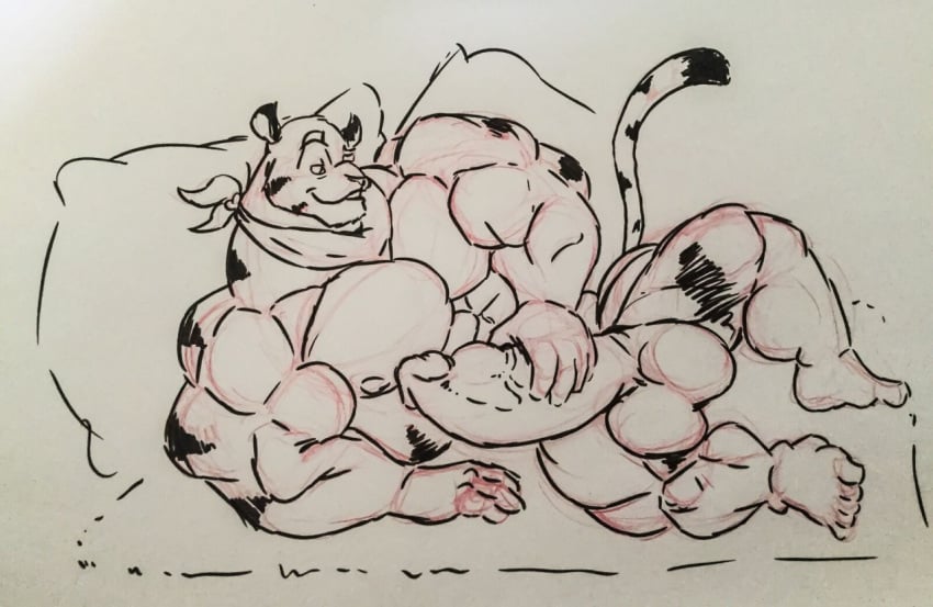 abs biceps feline male muscles muscular muscular_arms muscular_legs muscular_male muscular_thighs pecs penis tiger tony_the_tiger
