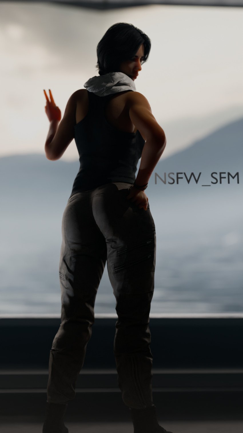 1girls 2025 3d big_ass blender blender_cycles busty call_of_duty call_of_duty_modern_warfare_2_(2022) clothed_female dark_hair huge_ass latina light-skinned_female looking_at_camera looking_at_viewer peace_sign photoshoot self_upload sfm_nsfw solo solo_female solo_focus tank_top valeria_garza