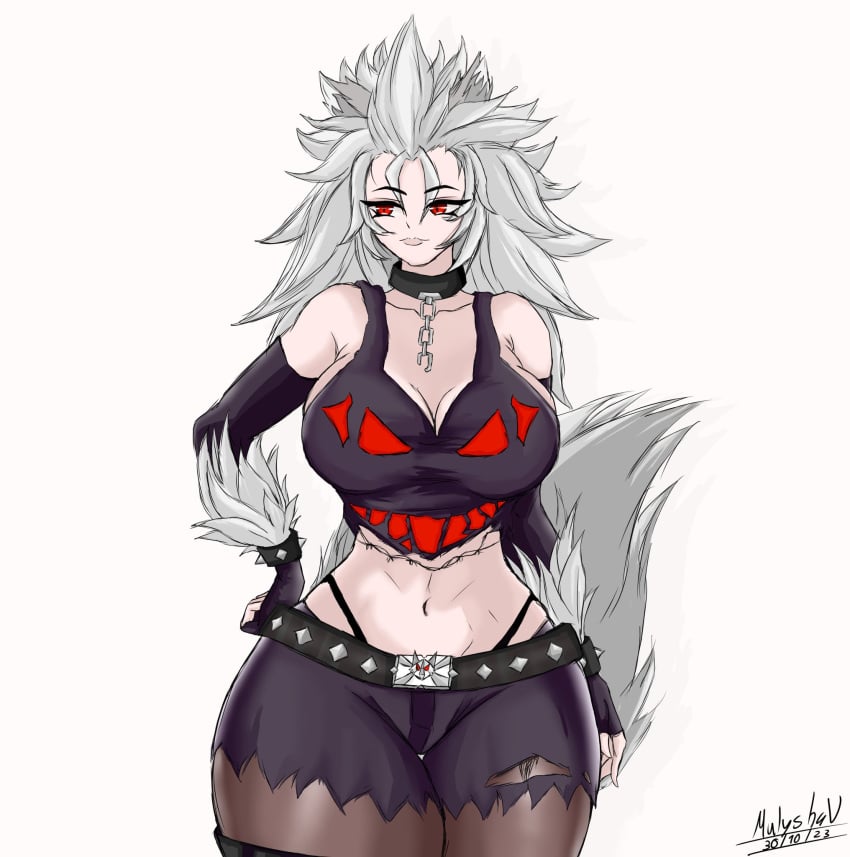 big_ass big_breasts big_breasts big_butt big_thighs big_titties clothing curvaceous curvaceous_female curvaceous_figure curvy curvy_figure curvy_hips female female_focus female_only long_hair mulyshav original original_character vtuber white_hair