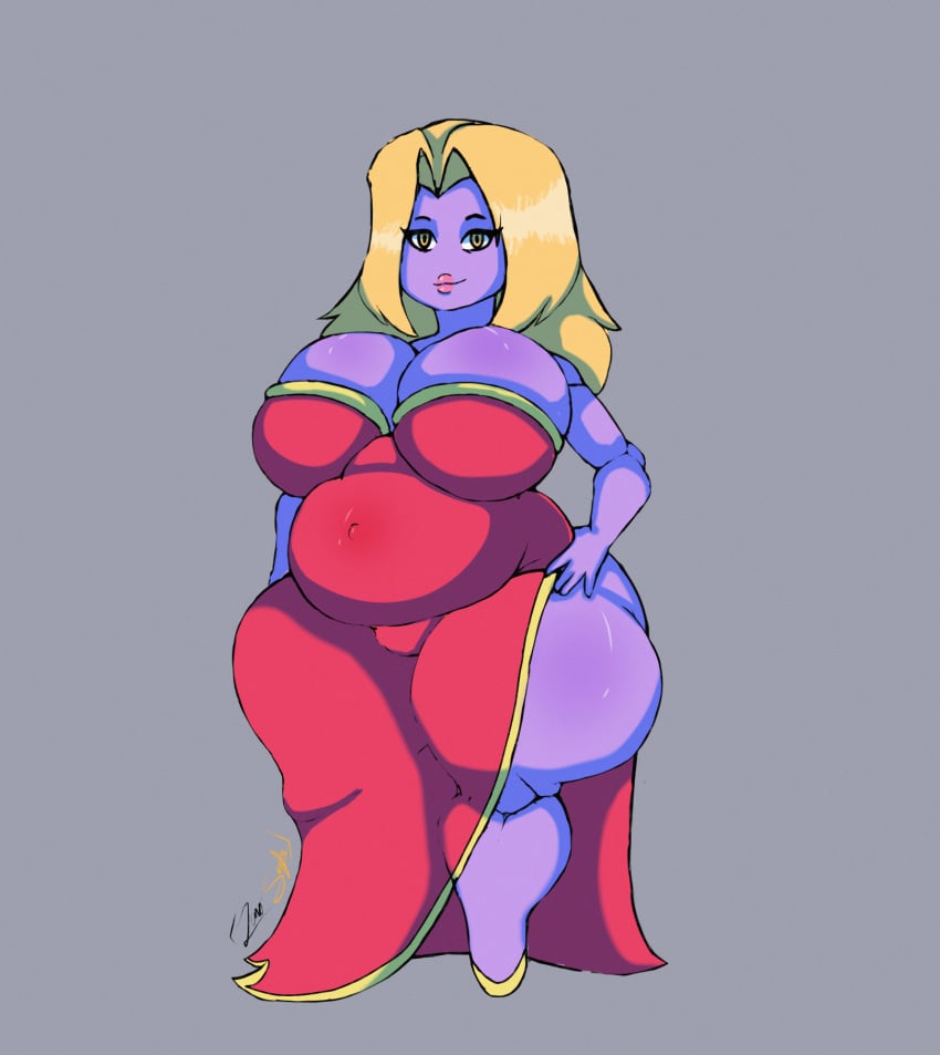 big_breasts big_thighs blonde_hair jynx pokemon pokemon_(species) purple_body voluptuous yellow_eyes zenoskyler