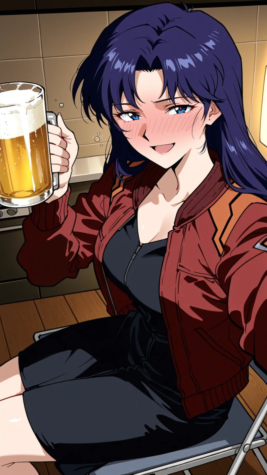 ai_art ai_assisted ai_generated ass belly belly_expansion big_ass big_belly big_breasts curvy dark_hair drunk female female misato_katsuragi neon_genesis_evangelion neopn_genesis_evangelion nude pregnant pub red_eyes voluptuous voluptuous_female white_skin