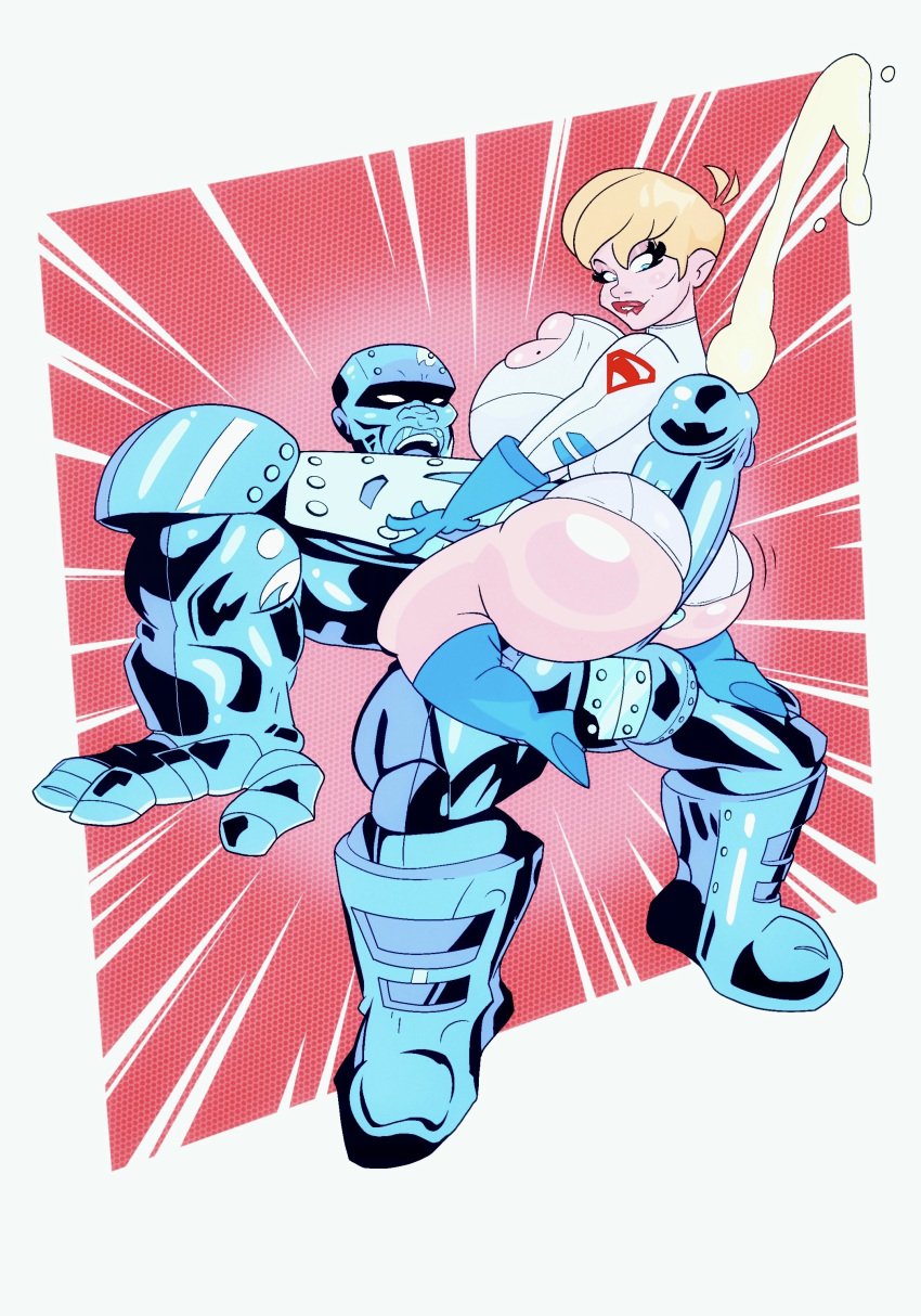 1boy 1girls alien alien_girl alien_humanoid armor armored_male big_ass big_breasts big_butt big_penis blonde_hair blue_eyes bubble_ass bubble_butt buttjob covered_buttjob dc dc_comics duck4_lunch duck4lunch duo duo_focus female huge_breasts huge_cock human john_henry_irons justice_league kara_danvers kara_zor-el kryptonian light-skinned_female light_skin male muscular muscular_male power_girl steel_(dc) superhero superheroine superman_(series) thick_thighs