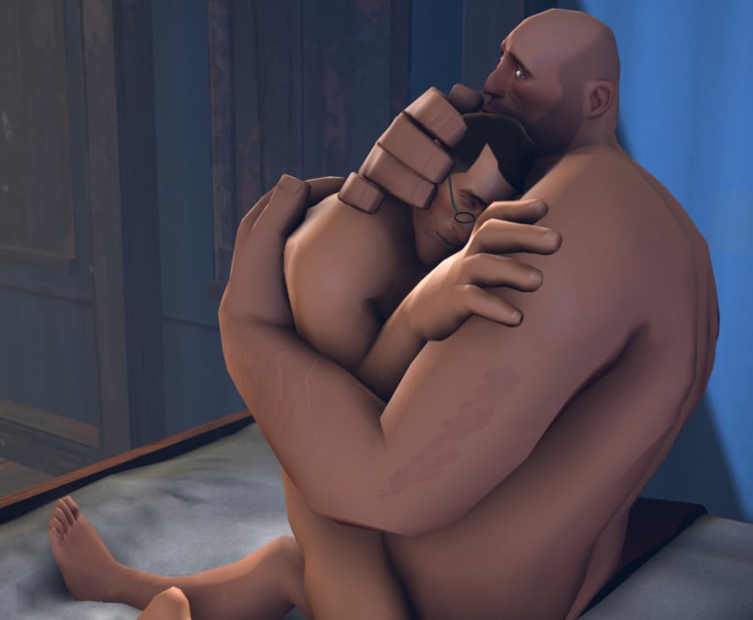 3d adorable bed canon_couple daesdemona embrace first_time first_time_(anal_sex) first_time_anal first_time_sex gay gay_sex heavy_weapons_guy hug male male/male male_only male_virgin medic_(team_fortress_2) nude older_male painful painful_penetration sfm sitting_on_lap sitting_on_penis size_difference source_filmmaker team_fortress_2 they_love_each_other too_big upright_straddle virgin virgin_male virginity_loss wholesome wince yaoi