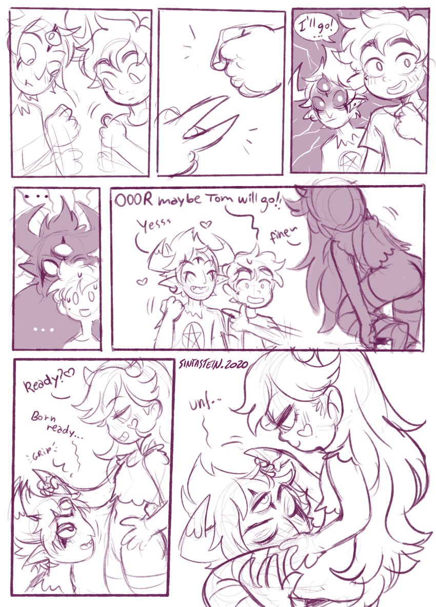 comic cunnilingus dialogue eating_pussy female female_focus holding_horn licking_pussy male male/female marco_diaz pussy sinkaraia sintastein star_butterfly star_vs_the_forces_of_evil tom_lucitor
