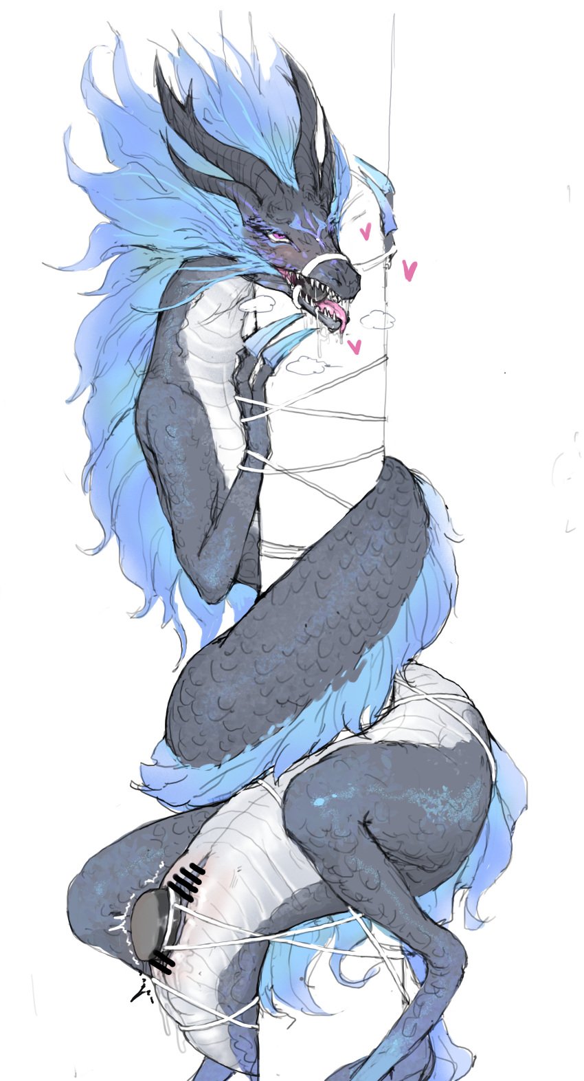 absurd_res anthro ao_run asian_mythology ball_gag bondage bondage bound chinese_mythology dragon east_asian_mythology female gag hi_res muzzle_(object) mythological_creature mythological_scalie mythology nude pole reptile restraints rope scalie solo submissive submissive_female tomatosp
