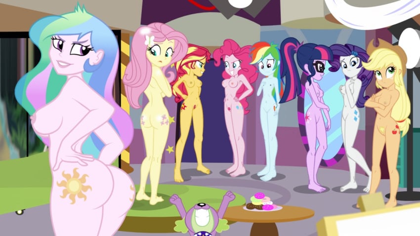 1boy 6+girls 8girls accurate_art_style applejack_(eg) areola ass big_ass breasts casual cutie_mark edit equestria_girls female fluttershy_(eg) friendship_is_magic glasses group hasbro human l large_breasts mane_seven mature_female mature_woman medium_breasts my_little_pony nipples nudist pinkie_pie_(eg) princess_celestia_(mlp) principal_celestia rainbow_dash_(eg) rarity_(eg) sci-twi sideboob small_breasts smooth_skin spike_(eg) succubi_samus sunset_shimmer take_your_pick twilight_sparkle_(mlp)