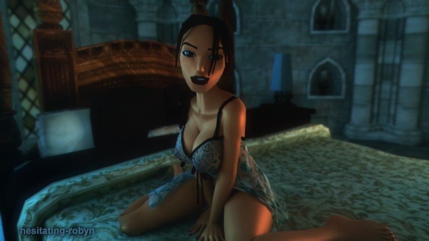 1girls 3d absurd_res babydoll bad_deviantart_id bad_id bed bedroom big_breasts blue_lingerie braid braided_hair breasts brown_eyes brown_hair cleavage curvaceous curvy erect_nipples female female_focus female_only g-string hi_res lara_croft lara_croft_(classic) large_breasts lingerie lipstick nail_polish naughty_face nightgown nightie pinup pose posing shy-hentai sitting sitting_on_bed solo tomb_raider voluptuous