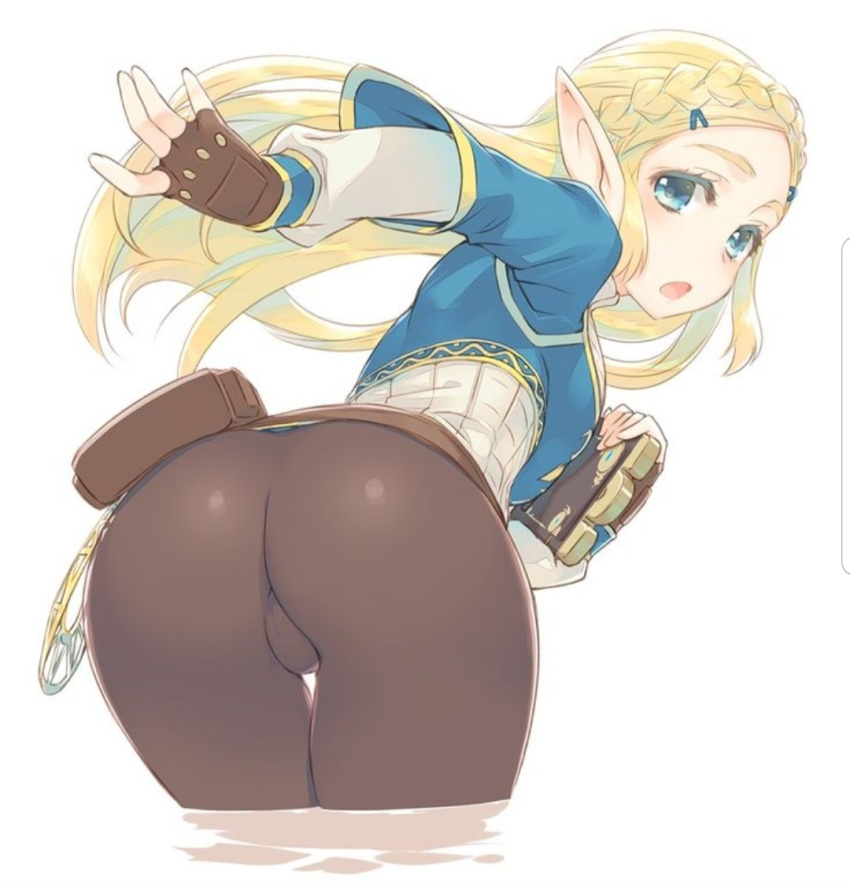 amazuyu_tatsuki ass bending_over big_ass breath_of_the_wild bubble_butt cameltoe curious female_only nintendo princess_zelda small_breasts solo solo_female the_legend_of_zelda thick yoga_pants zelda_(breath_of_the_wild)