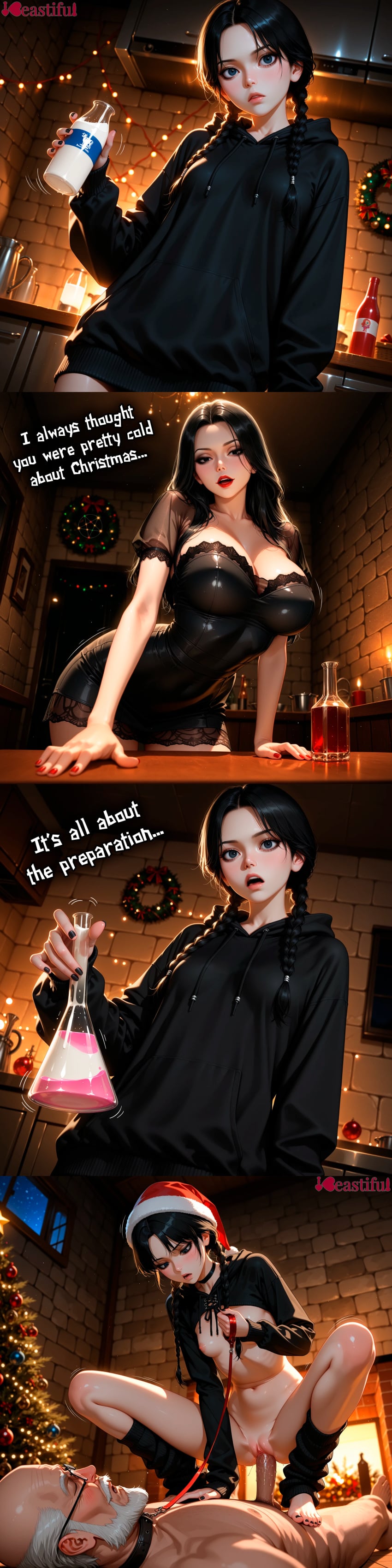 Morticia Addams (Christmas) Rule 34 Image