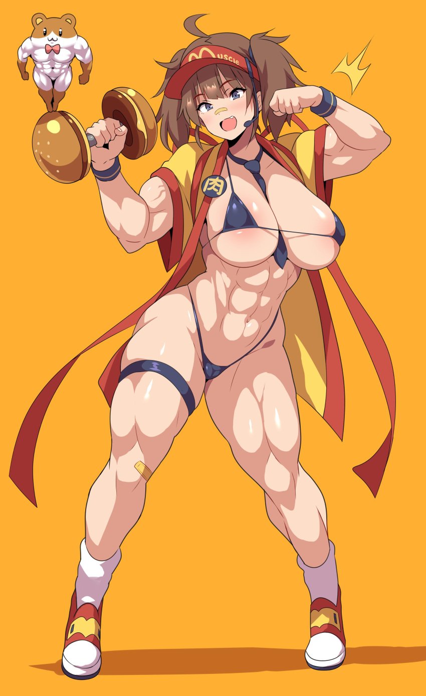 1girls bikini double_cheese_(mcdonald's) female female_focus konno_tohiro mcdonald's muscular tagme thigh_strap