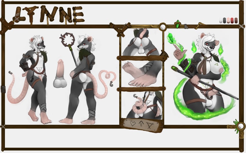 16:10 absurd_res anthro armor ass character_sheet chest_tattoo english_text feet foot_fetish foot_play footjob genitals hi_res humanoid lynne_(skittersqueak) magic male mammal model_sheet murid murine penis rat rodent sex skaven solo tail tail_around_penis tail_fetish tail_play tail_sex tailjob tattoo text vrisoka warhammer_(franchise) warhammer_fantasy warpstone widescreen