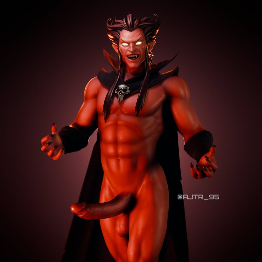 1boy aj_racer95 balls completely_naked completely_naked_male completely_nude completely_nude_male demon fortnite male male_only marvel mephisto_(marvel) muscular muscular_male naked naked_male nude nude_male penis red_body red_skin solo solo_male