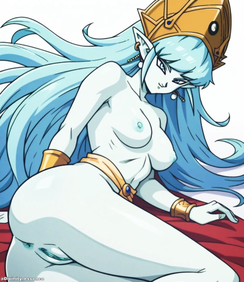 aeos agios ai_generated aios aiosu blue_body blue_eyes blue_hair divinity_essence dragon_ball dragon_ball_heroes goddess ladyaeos nude_female pointy_ears super_dragon_ball_heroes supreme_kai_of_time time_power_unleashed_form time_power_unleashed_form_(dragon_ball)