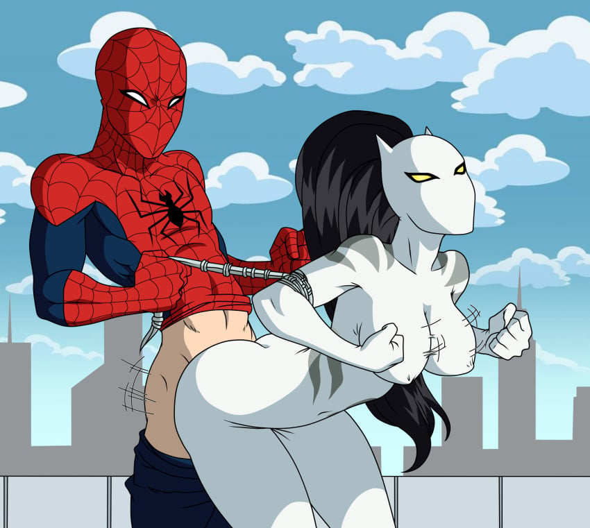 aeolus06 alternate_version_available anal anal_sex ava_ayala brown_hair dark-skinned_female edit female from_behind from_behind_position interracial male marvel peter_parker sex spider-man spider-man_(series) straight_hair suit ultimate_spider-man white_tiger_(marvel)