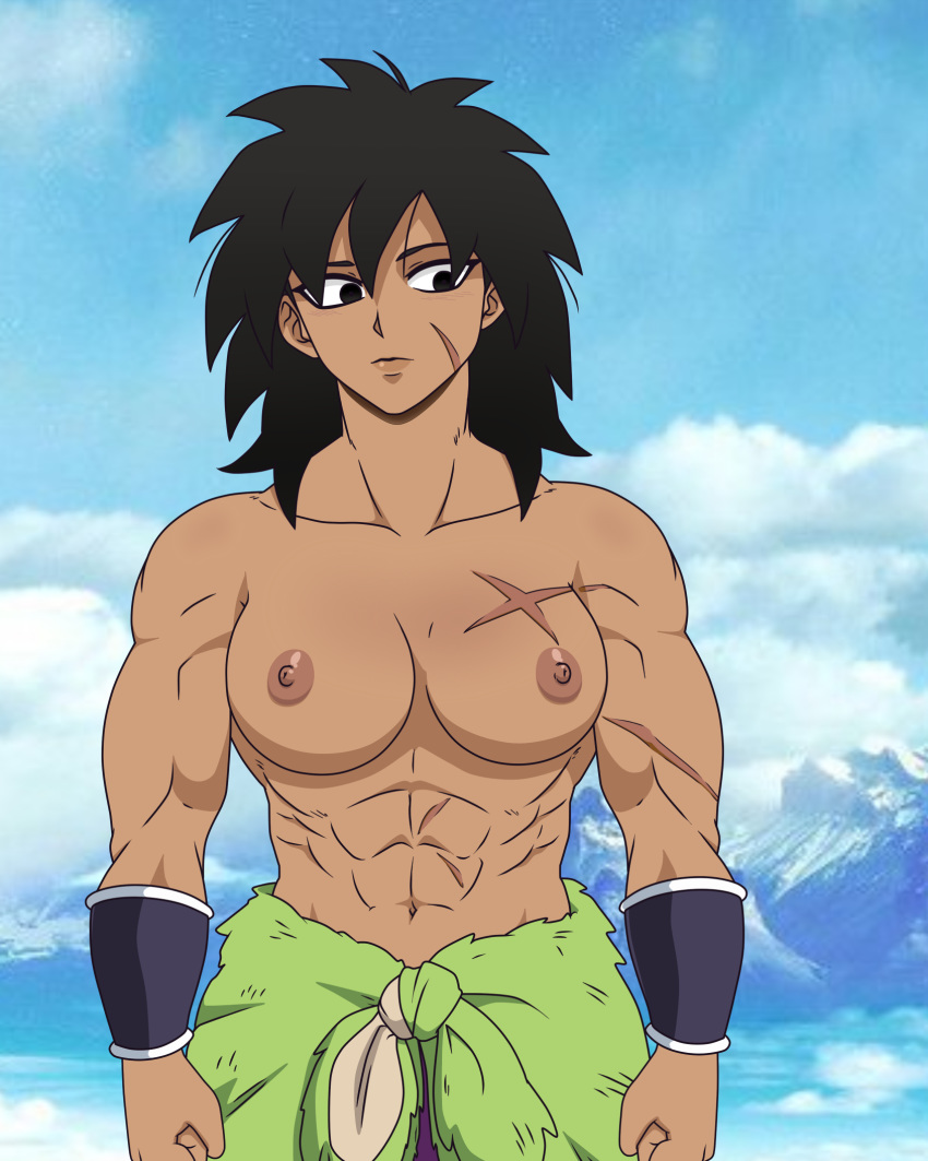 1girls abs black_eyes black_hair breasts broly broly_(dragon_ball_super) dragon_ball dragon_ball_super female female_broly muscular muscular_female rule_63 saiyan scar tan_skin