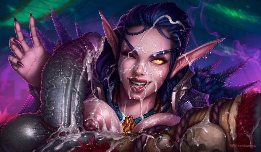 1boy 1girls 2019 areolae balls big_breasts big_penis blizzard_entertainment blood_elf breasts bwonsamdi cum cum_on_breasts cum_on_face cum_on_self duo elf excessive_cum faceless_male facial female hair large_penis male nipples one_eye_closed penis pointy_ears straight thick_penis troll_(warcraft) troll_male valyasha vein veiny_penis video_games vincentcc warcraft world_of_warcraft yellow_eyes