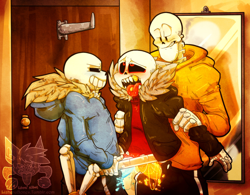 animated_skeleton blue_penis bone brother brothers clothed clothed_sex clothing gay group humanoid incest lizheru lizherubones male male/male male_only orange_penis papyrus penis red_tongue sans selfcest sex sibling skeleton square_crossover tongue undead underfell undertale undertale_fanfiction video_games