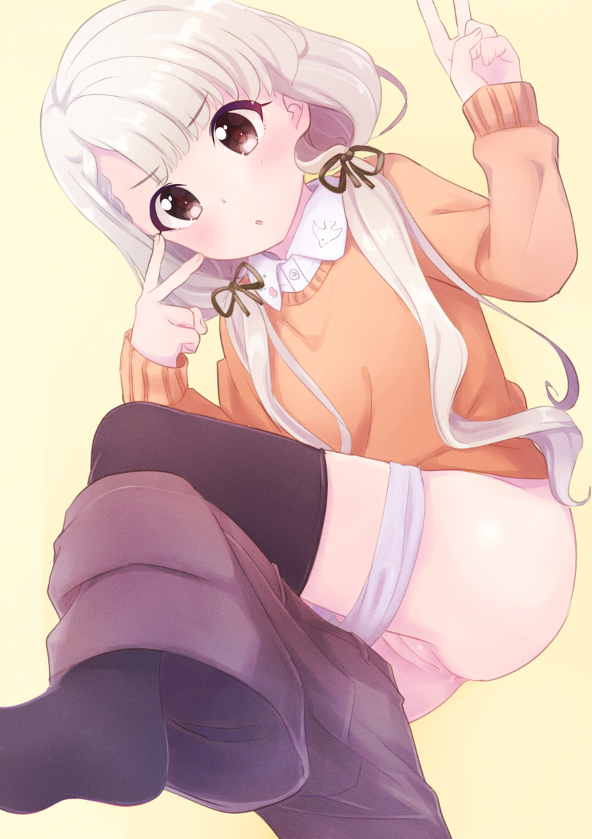 anus hayyan hisakawa_nagi idolmaster panty_pull pussy sweater the_idolm@ster the_idolm@ster_cinderella_girls thighhighs undressing