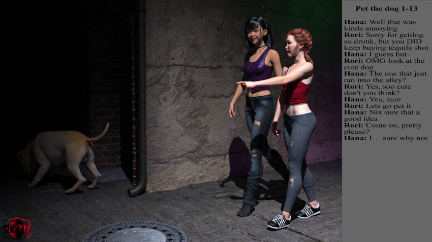 asian canine comic daz_studio freckles hana_(troxvi) original_character public red_hair rori_collins_(troxvi) selfupload troxvi young zoophilia