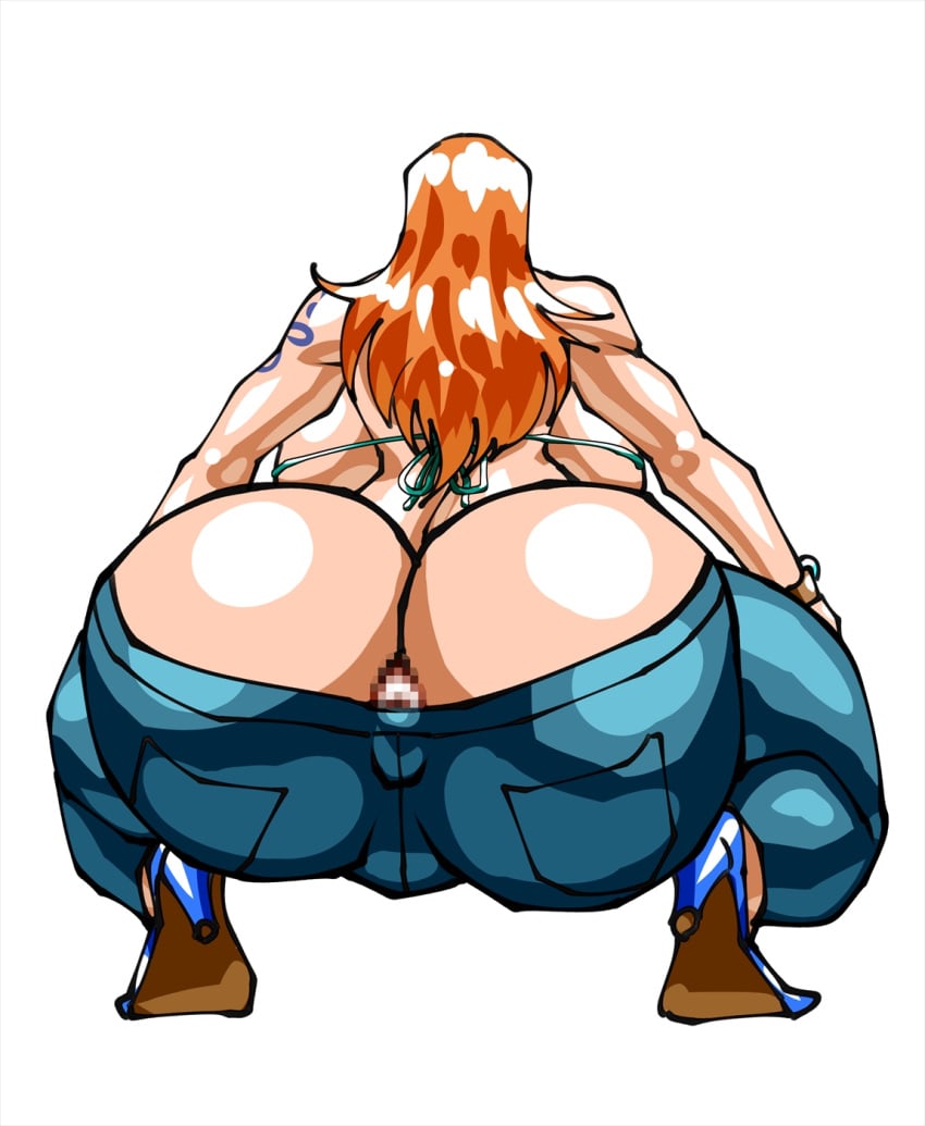 1female 1girls anus ass big_ass big_booty big_breasts big_butt bikini_top booty breasts clothing dat_ass dat_butt facing_back fat_ass fat_booty fat_butt female female_focus female_only gigantic_ass gigantic_butt huge_ass huge_booty huge_breasts huge_butt jeans large_ass large_booty large_breasts large_butt large_tits massive_ass massive_booty massive_butt nami nami_(one_piece) negoto_(nego6) one_piece orange_hair shounen_jump squatting thick_thighs thighs tight_pants visible_anus