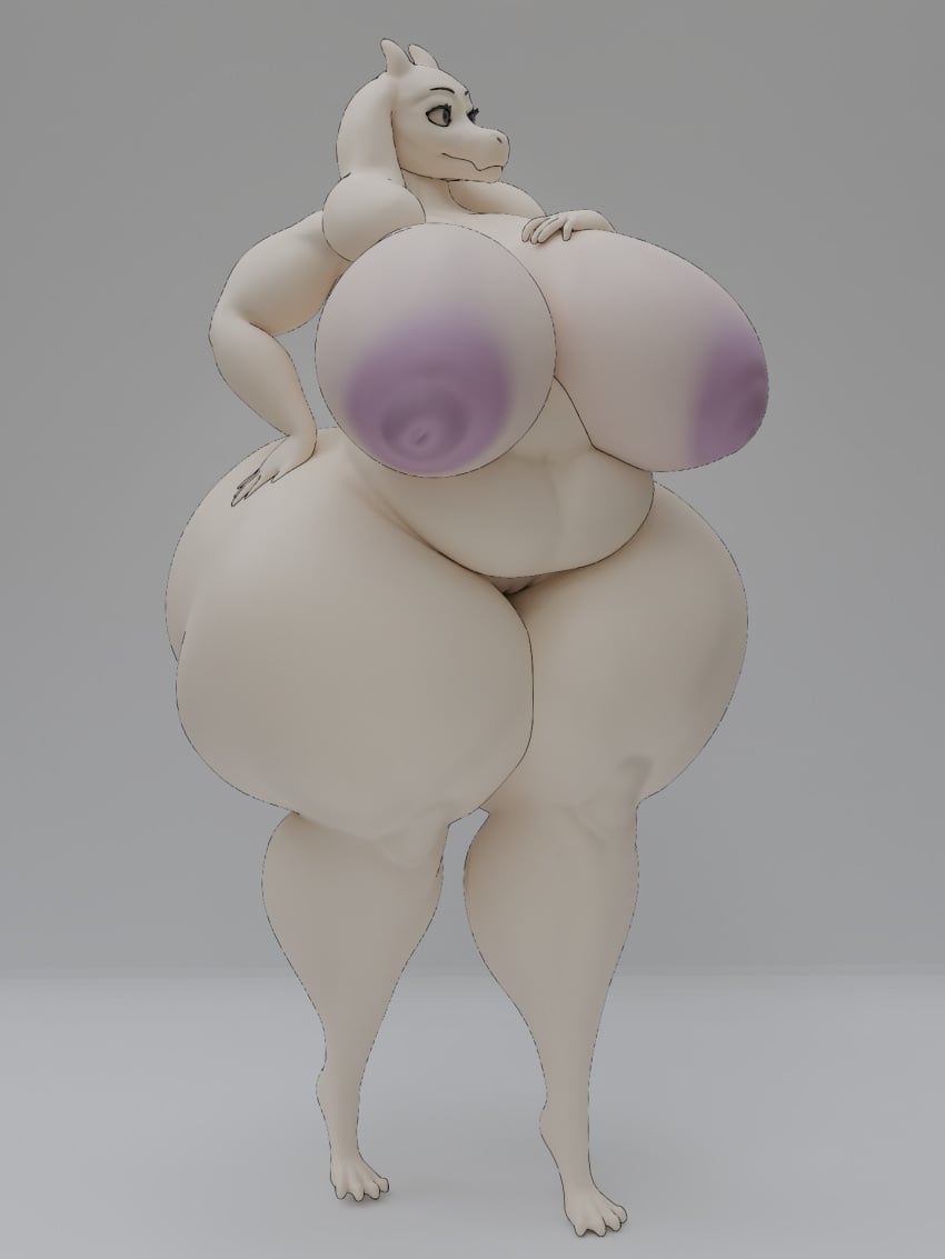 3d anthro ass belly big_belly big_breasts big_butt boss_monster_(undertale) bovid breasts caprine digital_media_(artwork) female fur genitals goat hi_res huge_breasts huge_butt hyper mammal mature_anthro mature_female nipples nude pussy raguda simple_background solo thick_thighs toriel undertale undertale_(series) white_body white_fur wide_hips