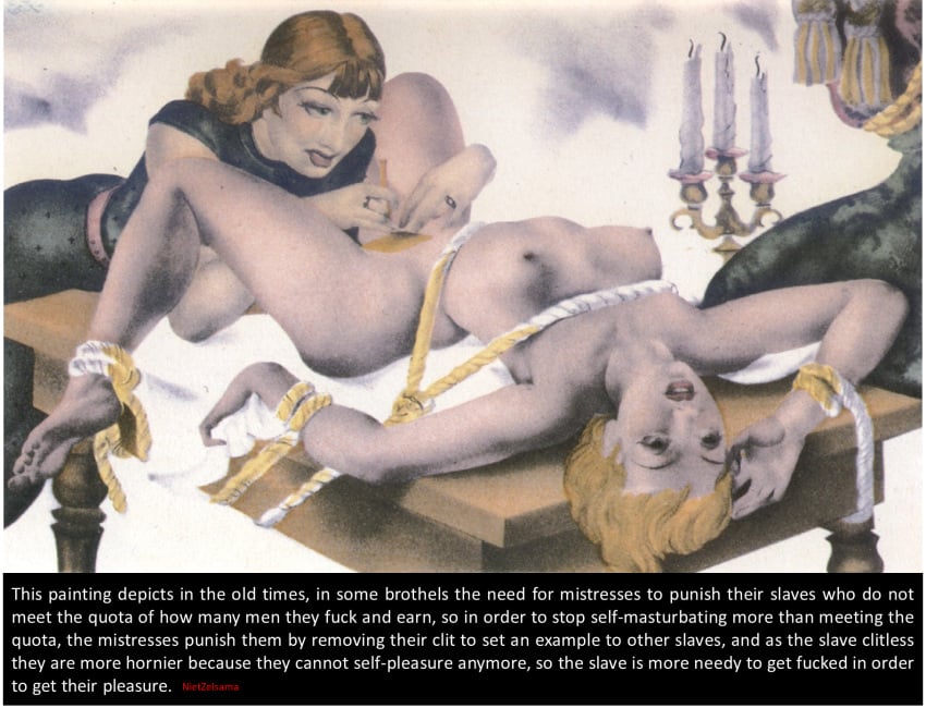 anime artist_request caption cartoon clit_removal clitless clitorectomy clitoridectomy comics common_sense_change corrected cumless dirty english_commentary english_text female female_chastity female_genital_mutilation genital_mutilation genitals guro hentai infibulated infibulation infirmary medical_instrument nullification operation pain permanent_chastity policy punishment pussy slave spread tears torture tradition training