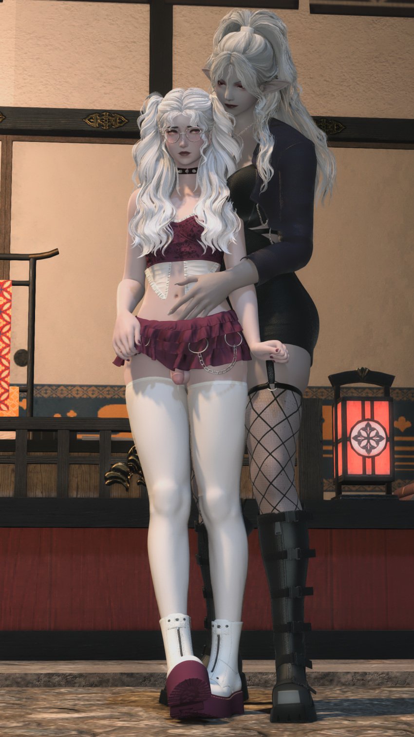 3d amateur_artist blue_skin blush braces choker circumcised cock cute dangling_balls dangling_penis dangling_testicles dick dickgirl dress_up duskwight elezen elf elf_ears elf_female elf_girl ffxiv final_fantasy_xiv fishnets flaccid_penis forced_clothes_wearing freckles freckles_on_face futanari futasub glasses glasses_on_face half-elf half-elf_female incestuous_desire intersex lifting_skirt lunnie lunnie_chandelle midlander milf mommy mommy_kink mother mother_and_child mother_and_daughter no_panties peeking_penis penis pigtails pink_eyes reluctant short_skirt spectacles teen teen_girl teenage_girl teenager thigh_socks thigh_squish too_small_clothes trans_woman transfem transgender tummy twintails white_hair zettai_ryouiki