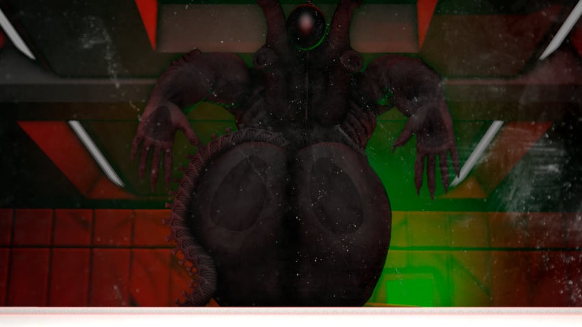 3d 3d_(artwork) alien alien_(franchise) alien_girl alien_humanoid ass_on_glass big_ass big_breasts big_butt black_body black_skin black_tail bubble_ass bubble_butt female female_focus female_only female_xenomorph fridger glass hot huge_ass huge_butt red_light sfm source_filmmaker source_filmmaker_(artwork) space spaceship thick_ass thick_thighs xenomorph