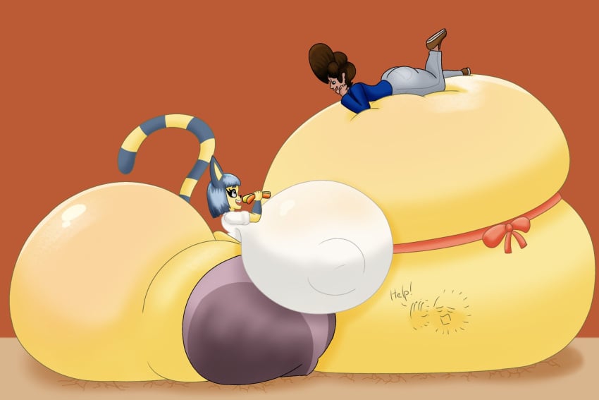 animal_crossing ankha ankha_(animal_crossing) ankha_simpson_(user3345) bbw big_ass big_breasts breasts bubble_butt character_request female furry huge_ass huge_breasts justin_(user3345) overweight tagme thick_thighs user3345 vore wide_hips