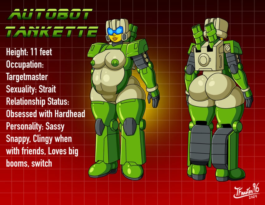 1girls ass big_ass big_breasts breasts chubby chubby_female female female_only green_nipples naked naked_female nipples nude nude_female pussy robot robot_girl robot_humanoid shortstack solo solo_female tankette tfmaster96 thick_lips thick_thighs transformers vagina visor yellow_lipstick