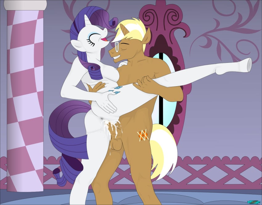 anthro anthro_on_anthro anthro_penetrated anthro_penetrating anthro_penetrating_anthro anus ass balls biped bodily_fluids breasts cum cutie_mark duo equid erection fab3716 female female_penetrated friendship_is_magic genital_fluids horn male male_penetrating mammal my_little_pony nude penetration penis pussy rarity_(mlp) sex straight straight_hair trenderhoof_(mlp) unicorn vaginal_penetration