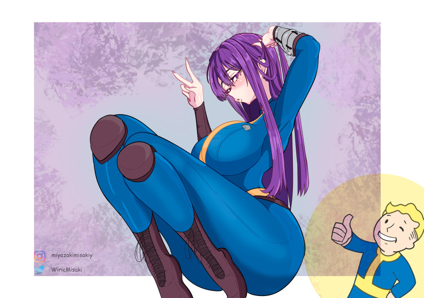 1girls crossover doki_doki_literature_club fallout female tagme vault_boy vault_suit yuri_(doki_doki_literature_club)