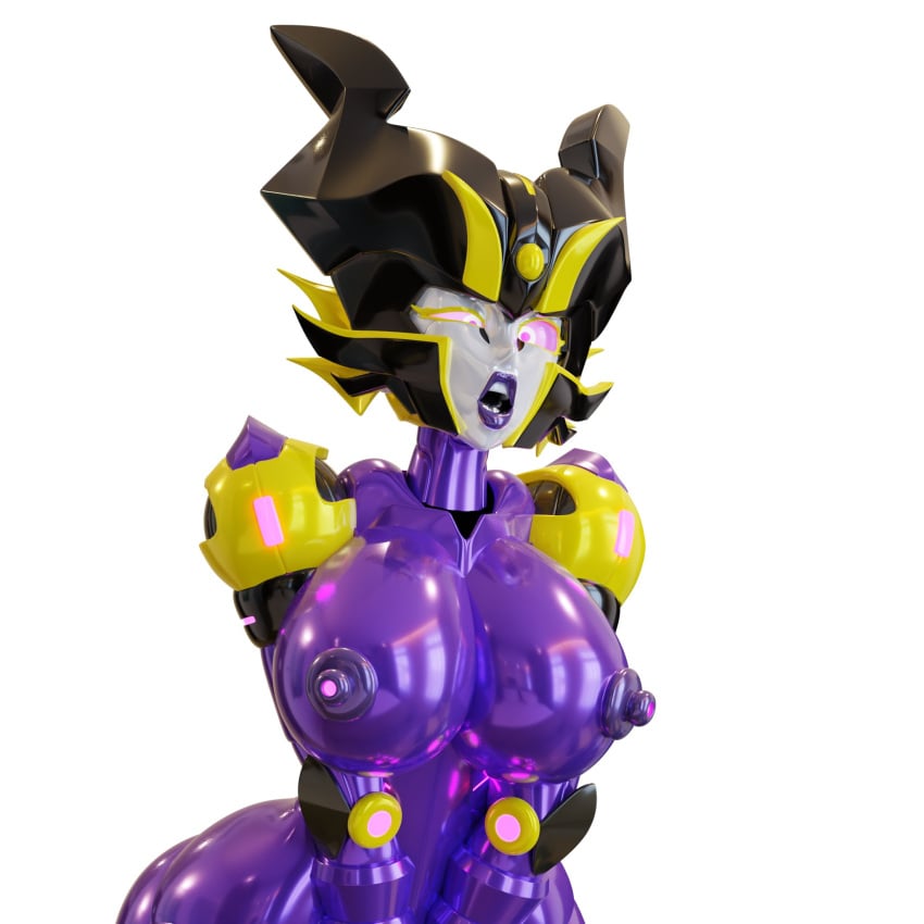 1girls 3d airachnid big_breasts breasts busty cosmic_trance female female_only nipples pink_eyes purple_body purple_lipstick purple_nipples purple_skin robot robot_girl robot_humanoid solo solo_female transformers