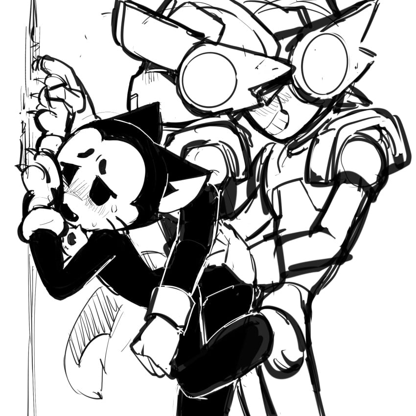 brawl_stars gay incest kit_(brawl_stars) larry_(brawl_stars) lawrie_(brawl_stars) robots sketch twins uncolored wip yonojimo