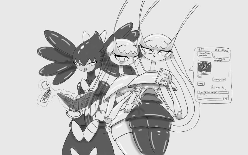 game_freak gothitelle male_human/female_pokemon monochrome nintendo pheromosa pheroviran pokemon pokephilia sexting tagme vagina