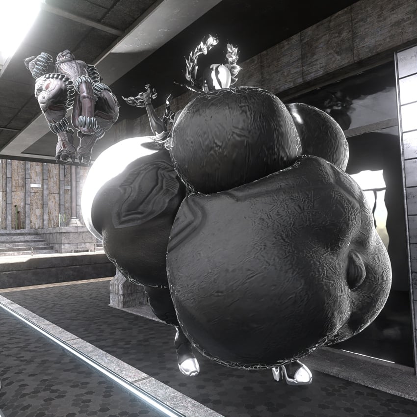 bbw big_ass big_breasts big_penis breasts bubble_butt cleavage digital_extremes female hildryn_(warframe) huge_ass huge_breasts huge_cock hyper_breasts mag_(warframe) overweight penis pregnant qzk_forte tagme thick_thighs warframe wide_hips