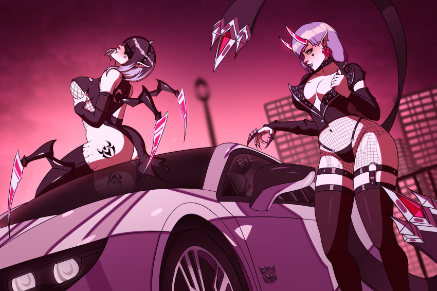 elise_kythera_zaavan evelynn fishnets goth league_of_legends lingerie spiked_headband