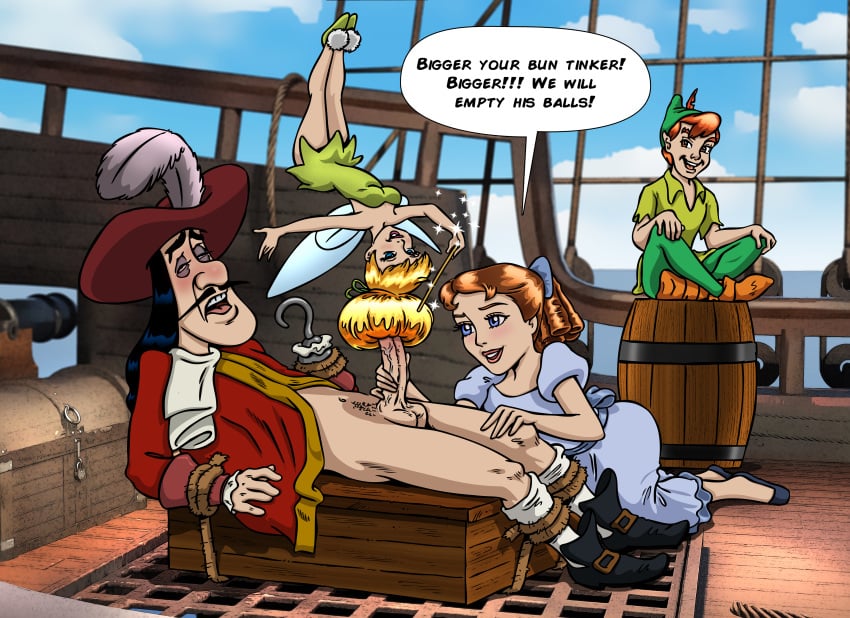 big_ass big_balls big_penis captain_hook daddy disney gay male male/male male_only muscle penis peter_pan_(character) peter_pan_(disney) tinker_bell toony wendy_darling yaoi