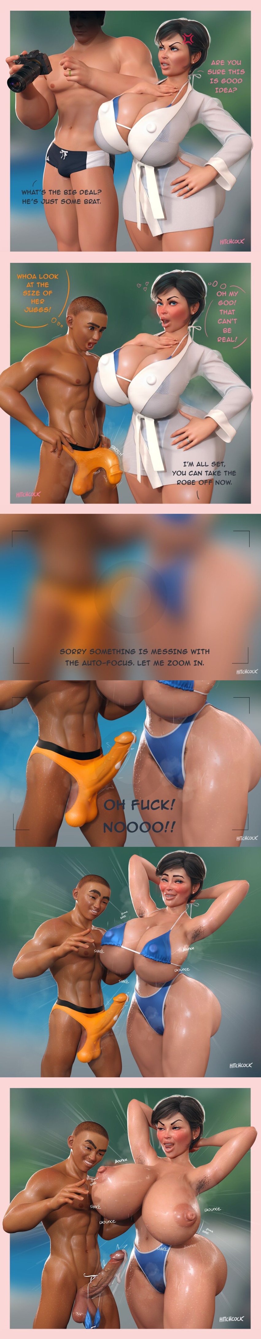 1girls 2boys 3d age_difference anger_vein areolae armpit_hair armpits ass balls big_ass big_breasts big_butt big_nipples big_penis bikini_bottom bikini_bottom_only bikini_top_removed blush bouncing_breasts breasts bulge camera cheating cheating_wife cleavage comic curvy dark-skinned_male english_text erect_penis erection excessive_precum female hairy_armpits hitchcock horny_female huge_ass huge_breasts huge_cock interracial leaking_precum long_image male married_woman mature_female milf modeling mostly_nude mostly_nude_female nipple_bulge nipples ntr nude nude_male older_female panties panties_only penis penis_size_difference precum precum_string pubic_hair pubic_hair_peek puffy_areola puffy_nipples robe speedo stitched sweat sweating tall_image text thick_nipples thick_precum thick_thighs thought_bubble topless topless_female veiny_penis wedding_ring wet wet_body wide_hips wife