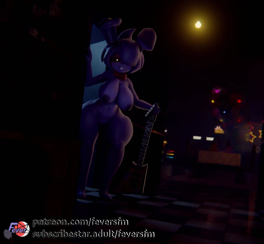 2024 anthro areola bonfie bonnie_(cally3d) bonnie_(fnaf) bow_tie breasts buckteeth female feversfm fingers five_nights_at_freddy&#039;s genitals guitar hair hi_res lagomorph leporid mammal mtf_crossgender musical_instrument nude plucked_string_instrument pussy rabbit rule_63 scottgames solo string_instrument teeth text url