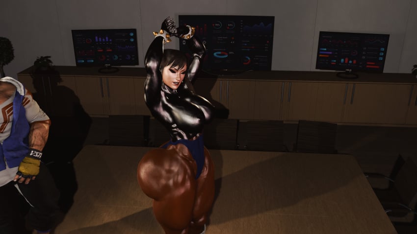 1boy 1girls 3d 3d_model 3d_render abs alternate_hairstyle athletic athletic_female boots brickhouse capcom chrome chun-li chun-li_(battle_ouffit_sfv) cuffs cybernetics female glowing_eyes interracial justfrog-entertainment long_hair luke_sullivan male male/female metallic_body muscular muscular_female muscular_legs muscular_male nanomachines pale-skinned_female pale_skin pantyhose penis street_fighter street_fighter_v tagme thick_thighs thighs thunder_thighs thunderthighs toned toned_body toned_female veins veiny veiny_penis virt-a-mate virtamate
