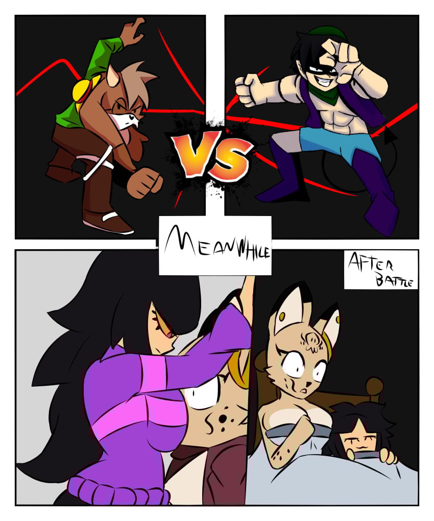 2boys 2females 2girls 2males artist_name artist_request bed bedroom big_breasts billie_bust_up breasts demon elaine_corso_(billie_bust_up) feline female furries furry goat male needlemouse_(series) oc ocs on_bed on_the_bed original_character original_characters sarah_henderson_(needlemouse) serval signature sleeping sonic.exe_(series)