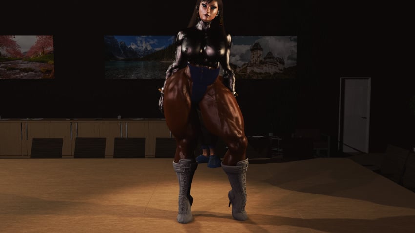 1boy 1girls 3d 3d_model 3d_render abs alternate_hairstyle athletic athletic_female boots brickhouse capcom chrome chun-li chun-li_(battle_ouffit_sfv) cuffs cybernetics female glowing_eyes interracial justfrog-entertainment long_hair luke_sullivan male male/female metallic_body muscular muscular_female muscular_legs muscular_male nanomachines pale-skinned_female pale_skin pantyhose penis street_fighter street_fighter_v tagme thick_thighs thighs thunder_thighs thunderthighs toned toned_body toned_female veins veiny veiny_penis virt-a-mate virtamate