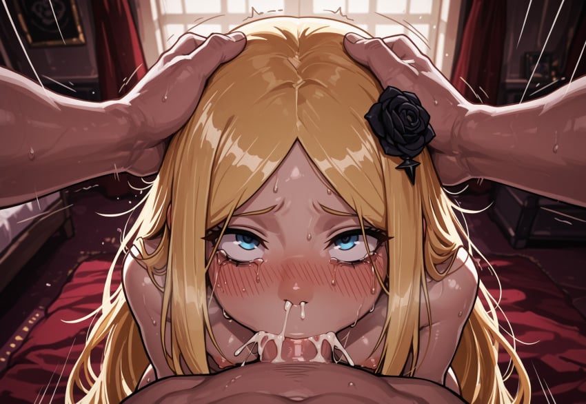 1girls ai_generated angry_dragon black_rose blonde_female blonde_hair blonde_hair blonde_hair_blue_eyes blonde_hair_female blowjob blue_eyes civitai cum cum_in_mouth cum_in_nose cum_inside cum_leaking cum_leaking_out_of_mouth cum_leaking_out_of_nose cum_out_mouth cum_out_nose cum_out_of_nose deepthroat fellatio female female_focus hylian_r34 imp_renner long_hair oral oral_sex overlord overlord_(maruyama) renner_theiere_chardelon_ryle_vaiself rose_(flower) rose_in_hair tagme very_long_hair