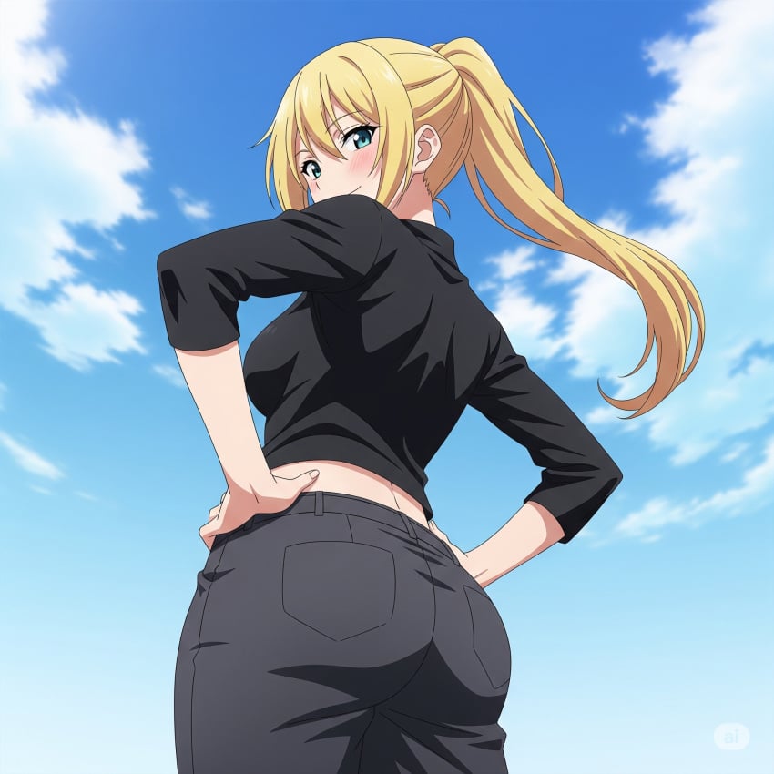 1girls ai_generated ass blonde_female blonde_hair female grand_theft_auto grand_theft_auto:_san_andreas smile smiley_face wfyst