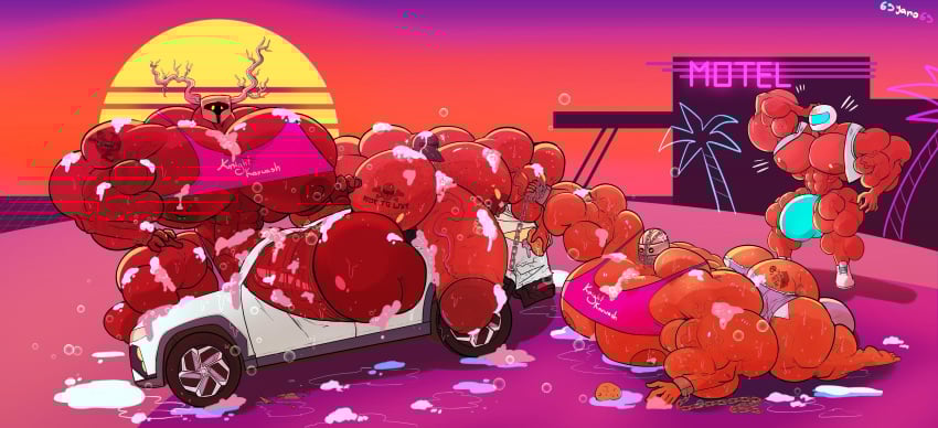 69yano69 bulge car_wash cock hyper_bulge hyper_cock hyper_muscles property_damage soap tagme