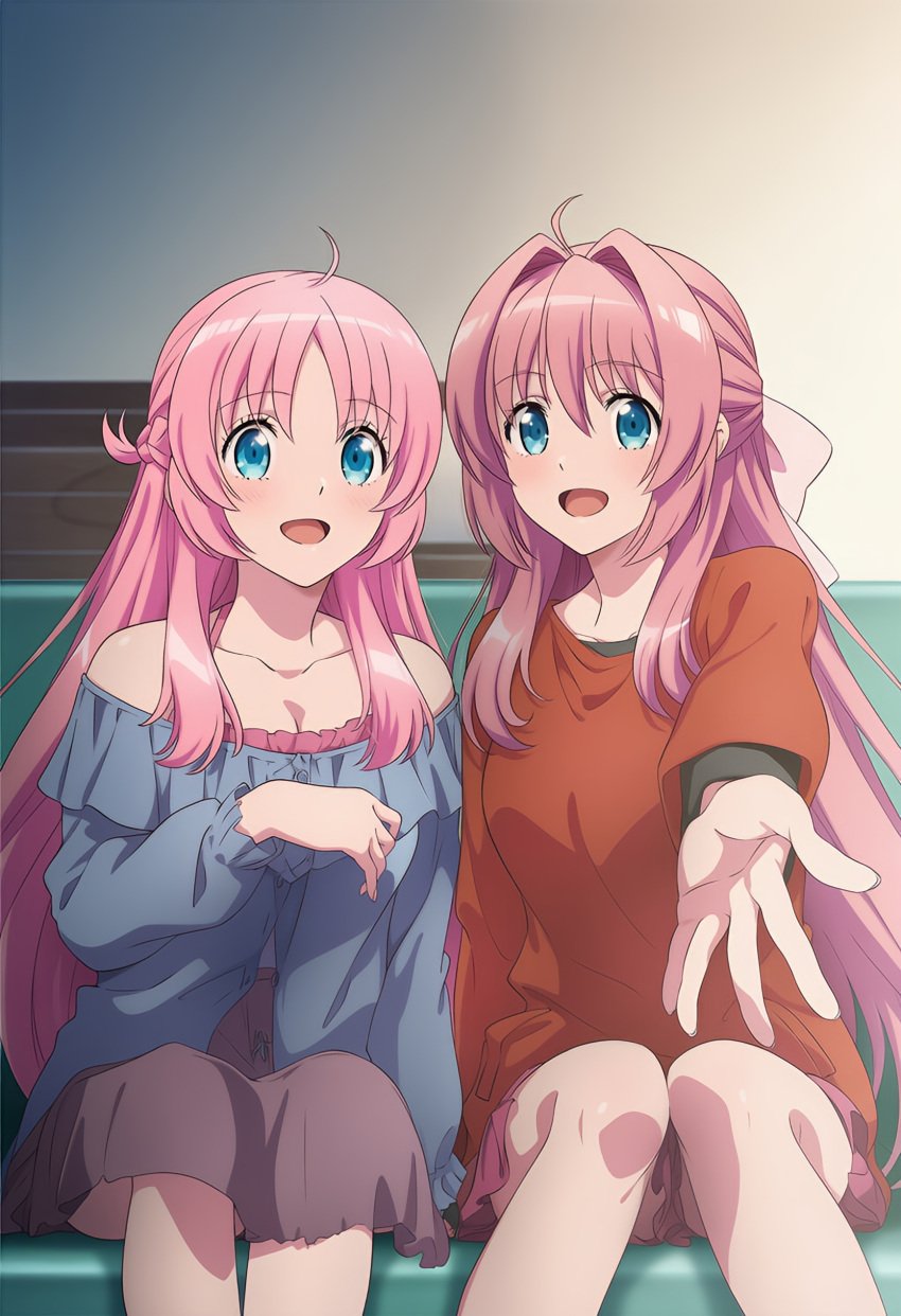 2girls ai_generated as_(artist) best_friends female megami-ryou_no_ryoubo-kun otome_dori sakuragi_otome saotome_atena tagme